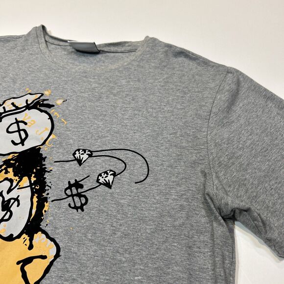 Daffy Duck Shirt Adult Large Gray Looney Tunes Despicible Money Bags Tee Men - Picture 7 of 12